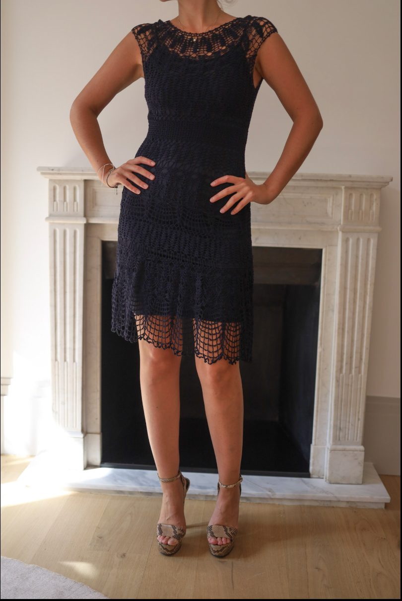 Vestido de encaje tejido Ralph Lauren – Talla XS