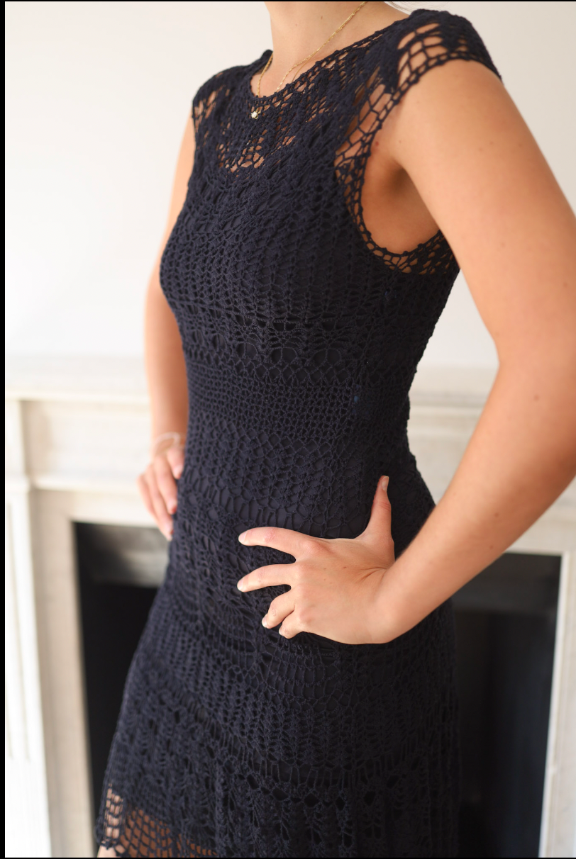 Vestido de encaje tejido Ralph Lauren – Talla XS