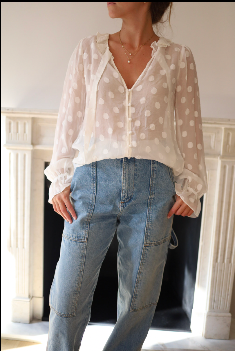 Camisa de gasa con lunares Paige – Talla S