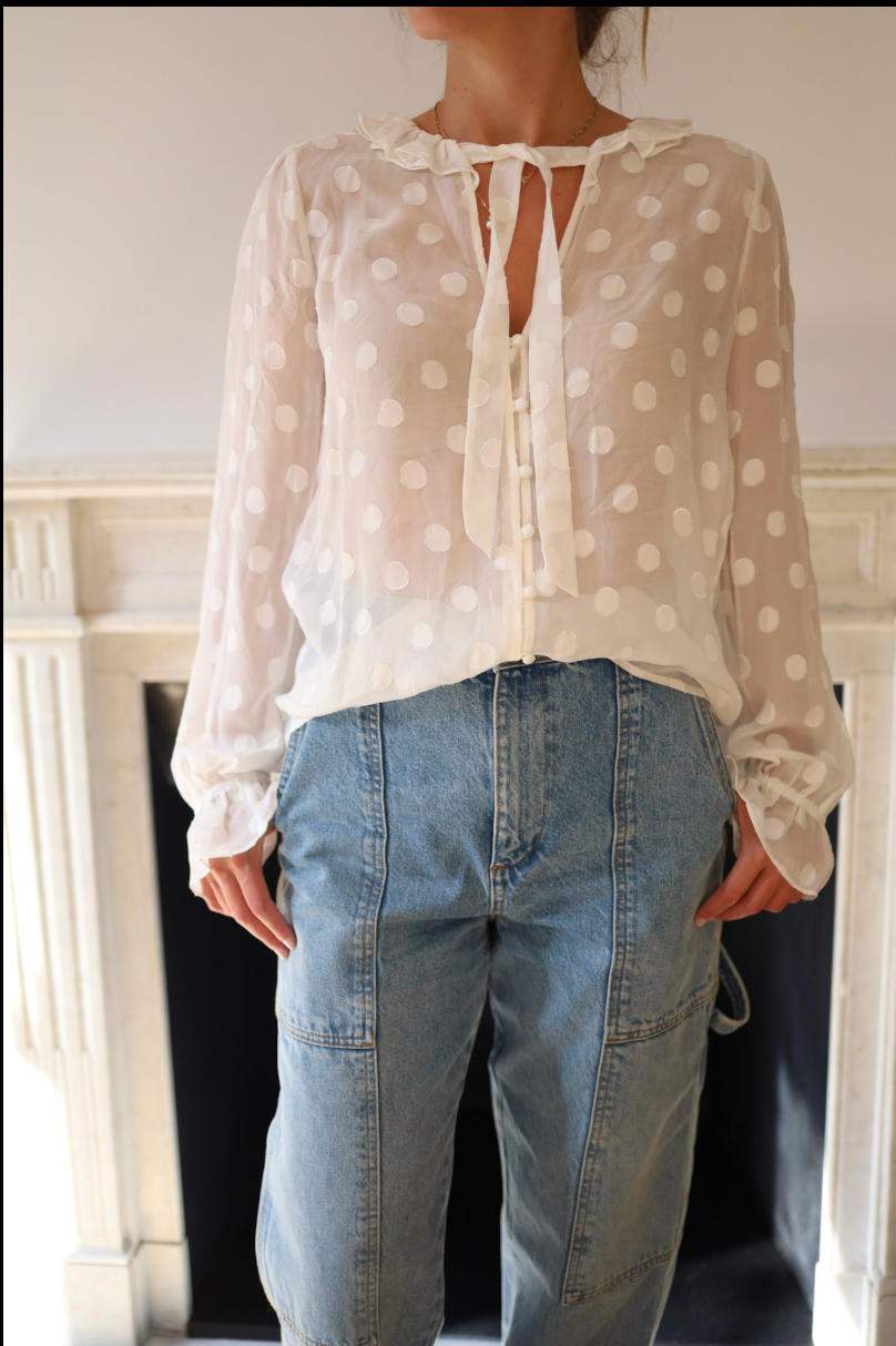 Camisa de gasa con lunares Paige – Talla S