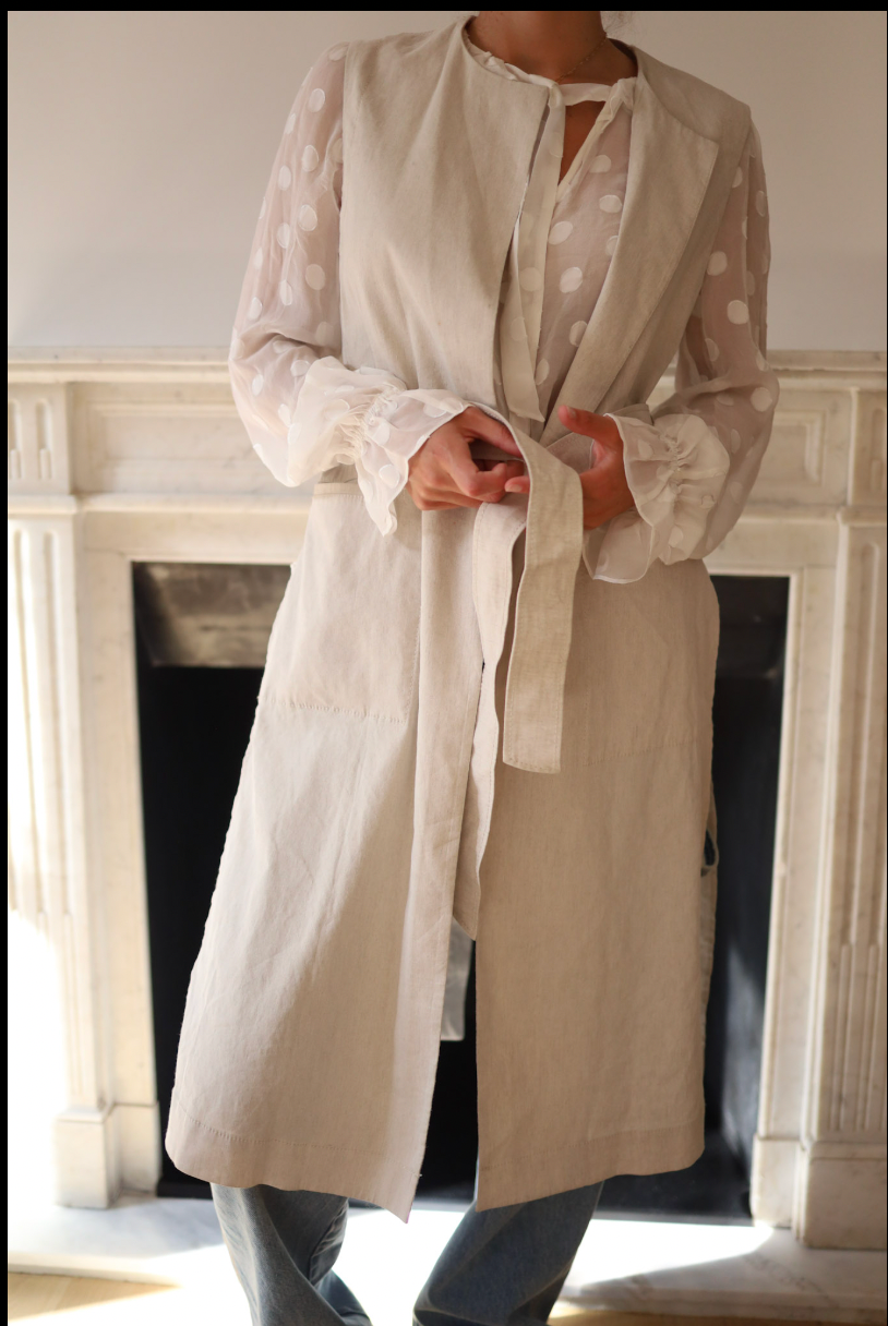 Chaleco largo de lino Theory – Talla S