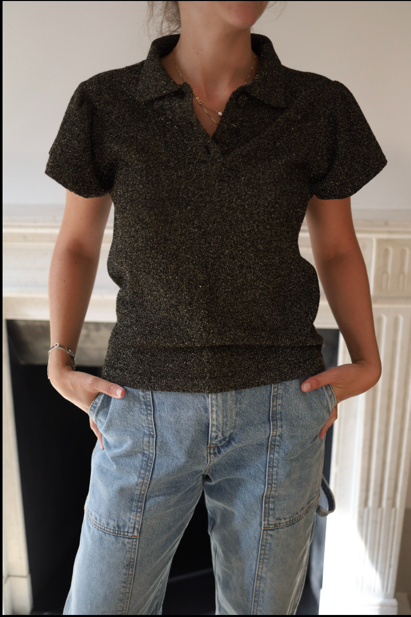 Blusa metálica Alice + Olivia – Talla S