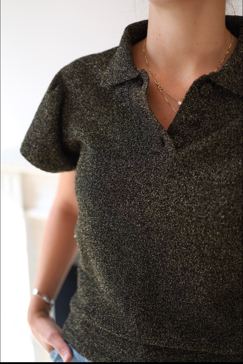 Blusa metálica Alice + Olivia – Talla S