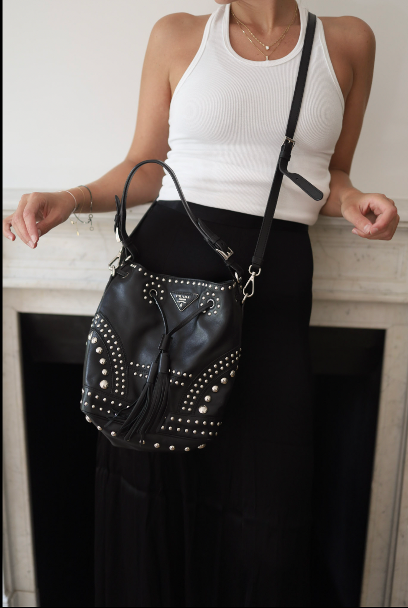 Falda negra de seda L’Agence – Talla S