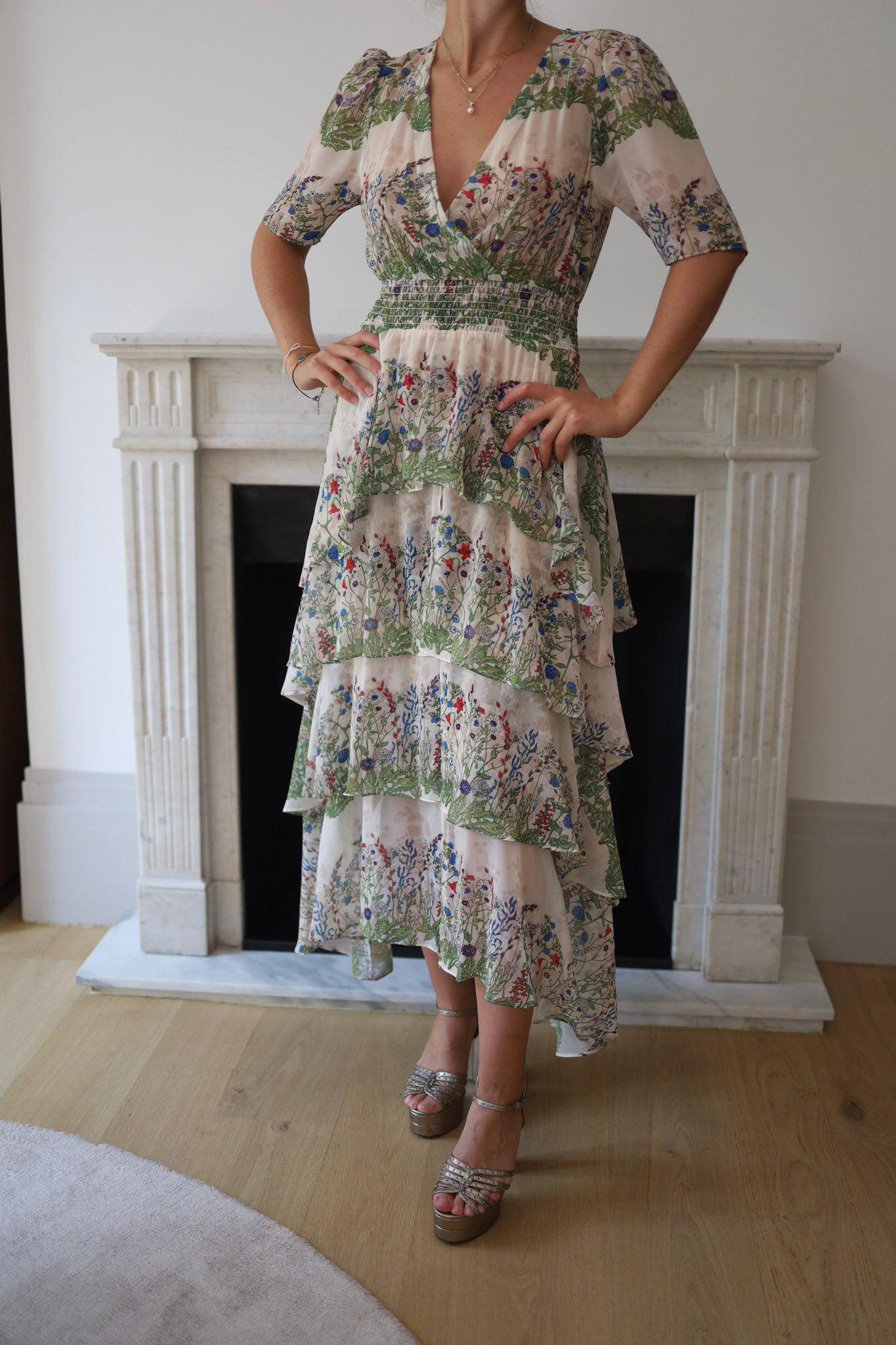 Vestido floral en capas – MAJE Paris (Talla 36)